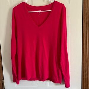 J. Crew pink long sleeve slub cotton tee. Size M